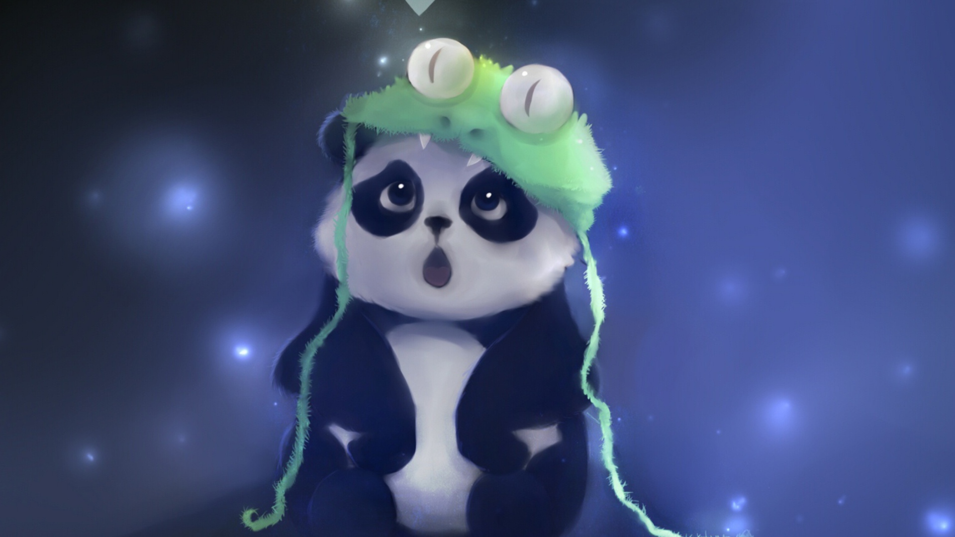 Cute Baby Panda Painting wallpaper 1920x1080