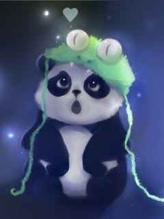Cute Baby Panda Painting wallpaper 240x320