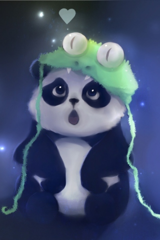 Cute Baby Panda Painting wallpaper 320x480