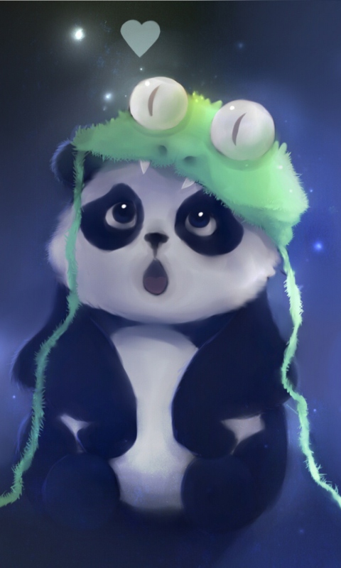 Das Cute Baby Panda Painting Wallpaper 480x800