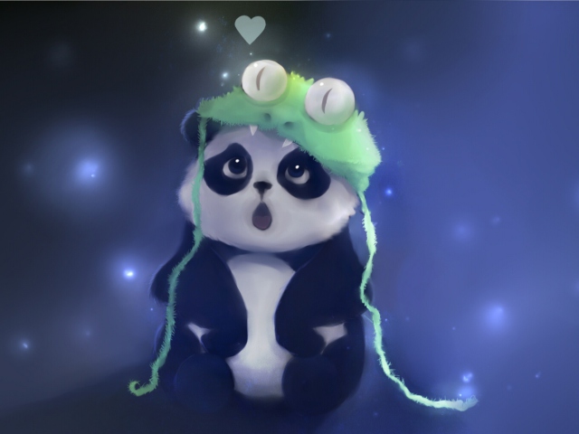 Cute Baby Panda Painting wallpaper 640x480