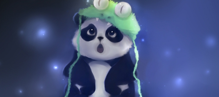 Das Cute Baby Panda Painting Wallpaper 720x320