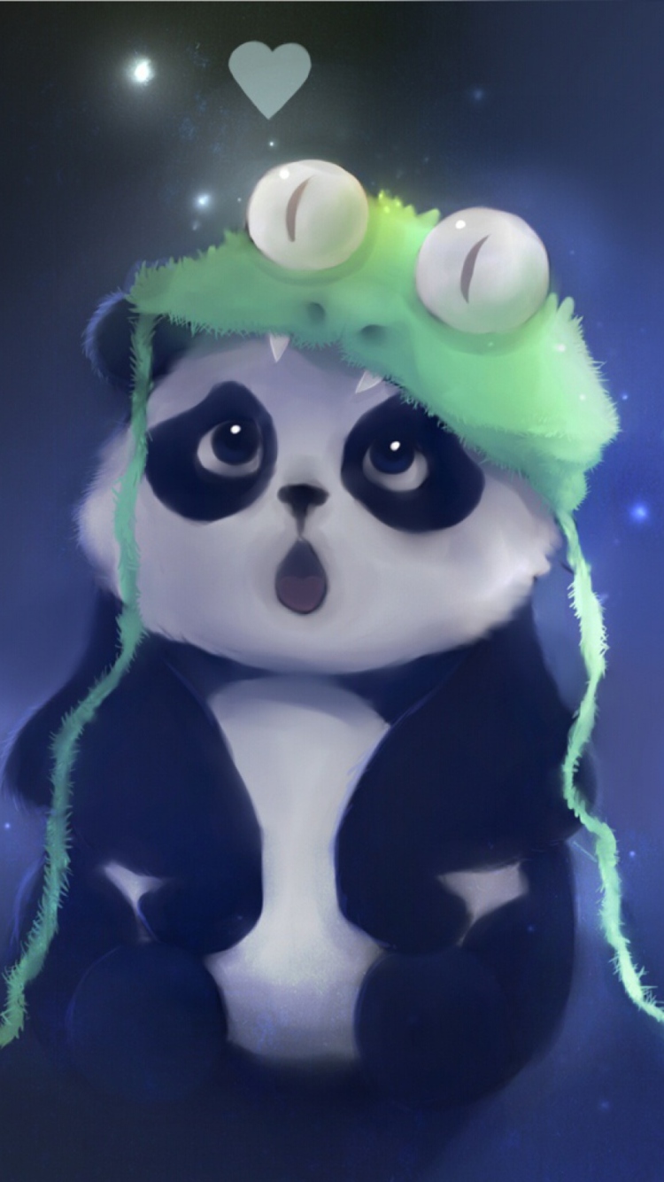 Cute Baby Panda Painting wallpaper 750x1334