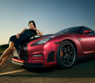 Kostenloses Nissan GT-R Korean Model Girl Wallpaper für iPad mini 2