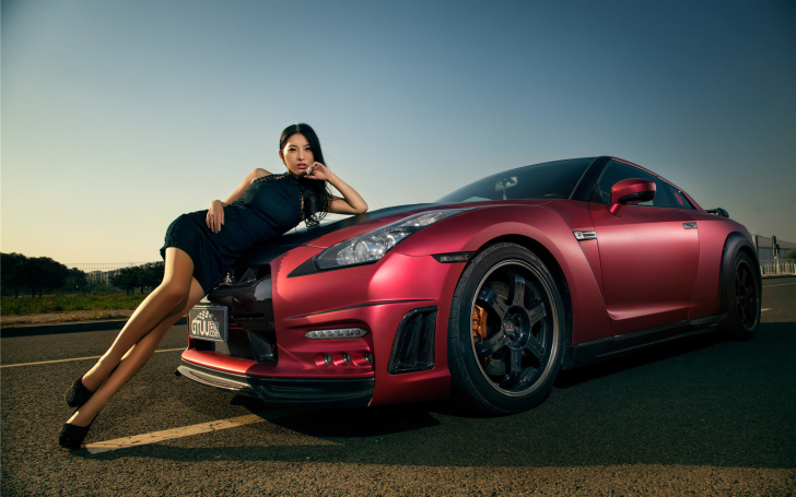 Fondo de pantalla Nissan GT-R Korean Model Girl