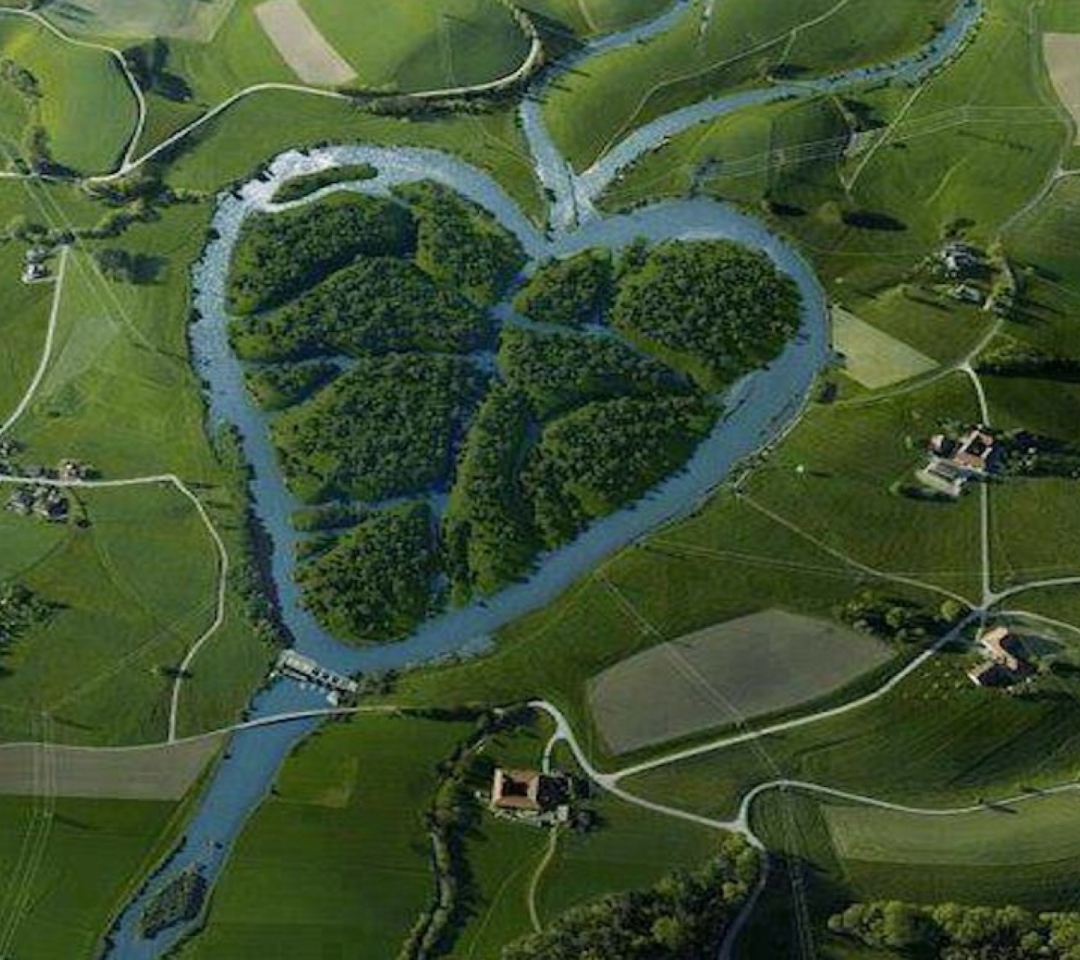 Sfondi Heartshaped River North Dakota 1080x960