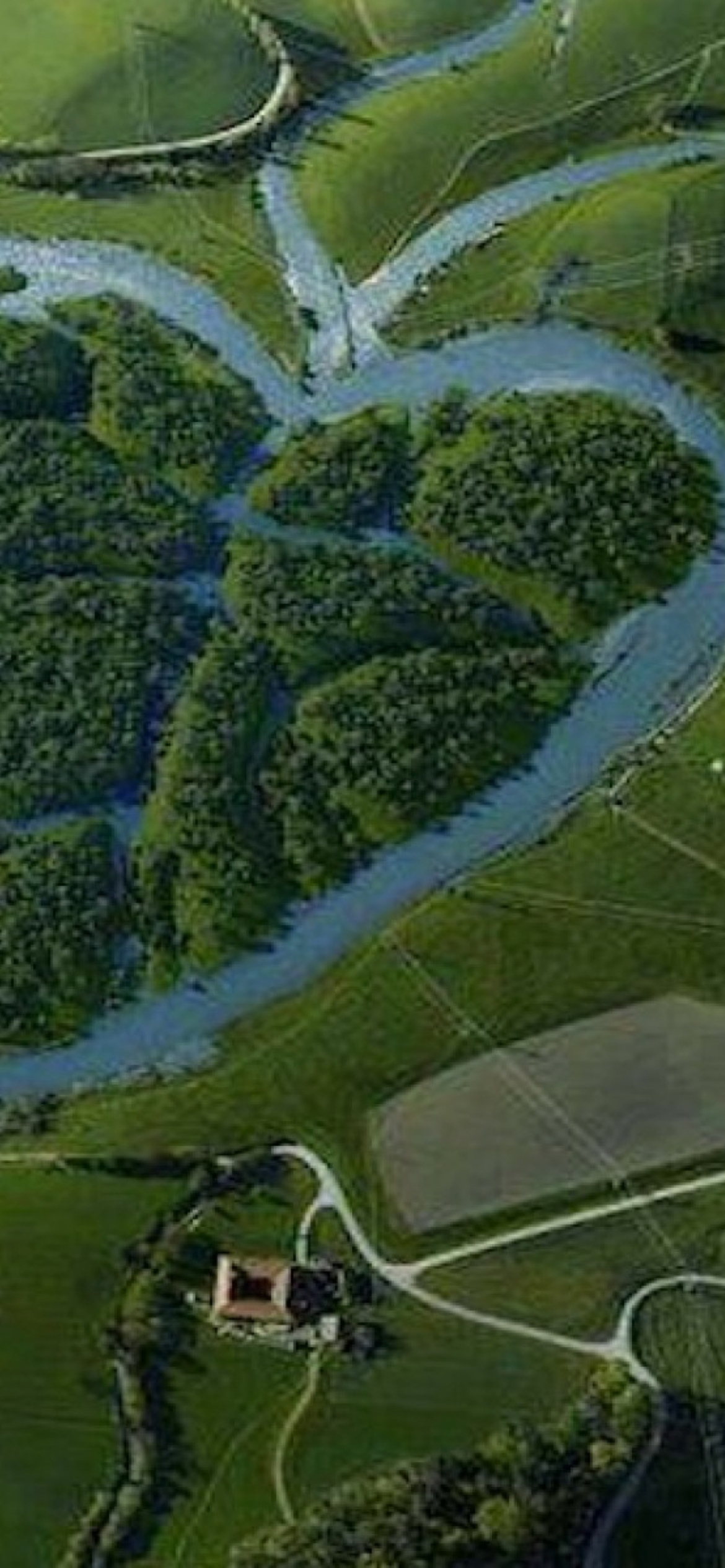 Fondo de pantalla Heartshaped River North Dakota 1170x2532