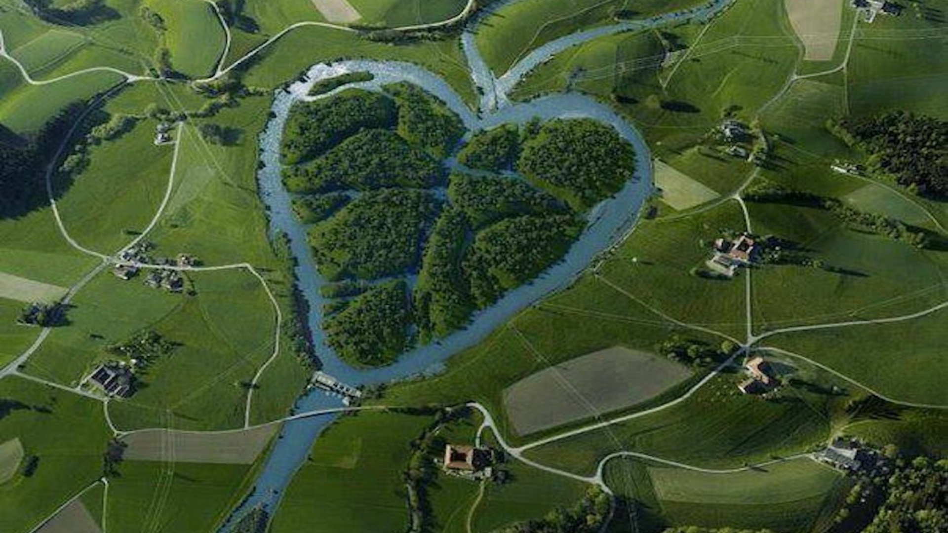 Heartshaped River North Dakota wallpaper 1920x1080