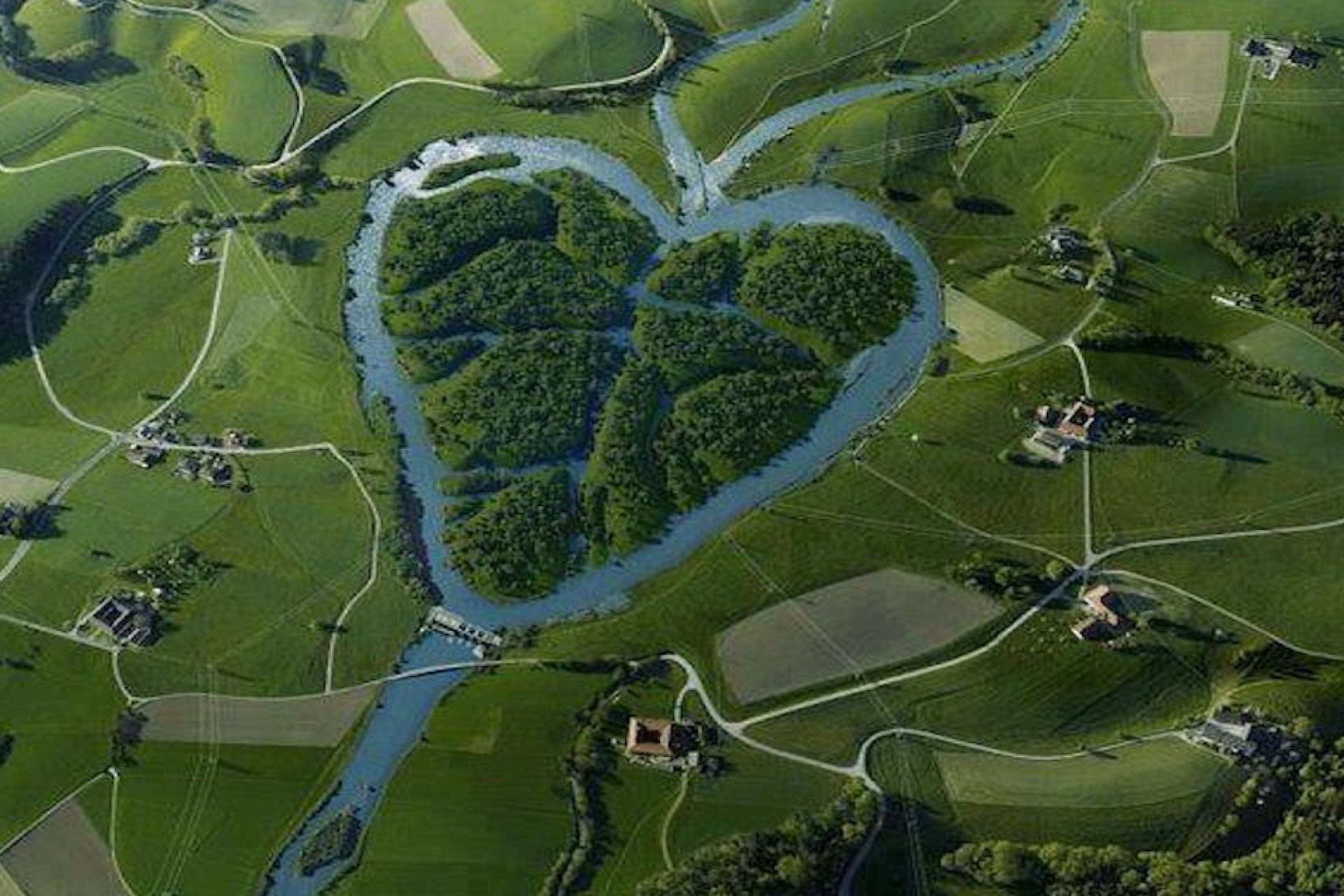 Das Heartshaped River North Dakota Wallpaper 2880x1920