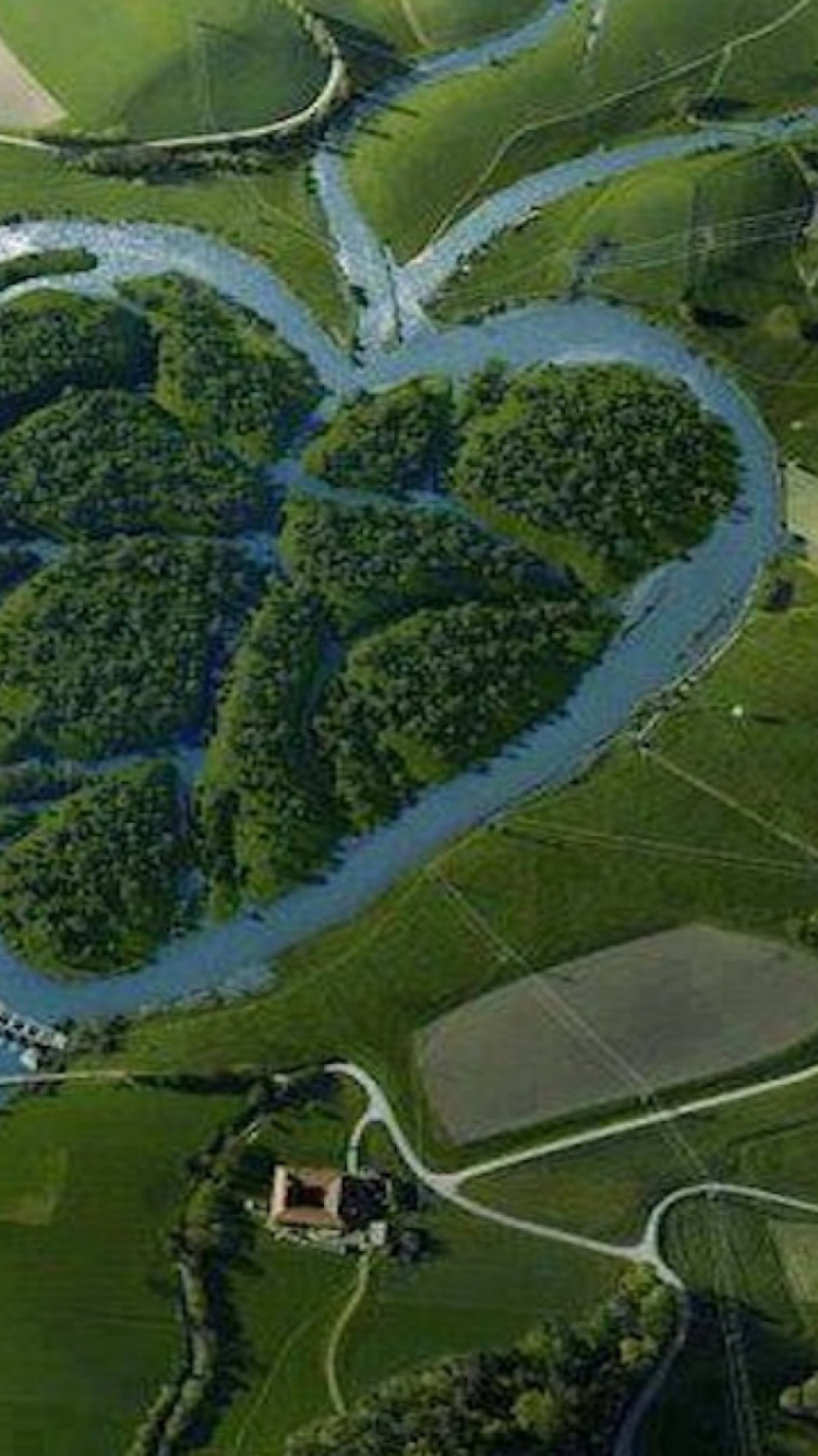 Das Heartshaped River North Dakota Wallpaper 750x1334