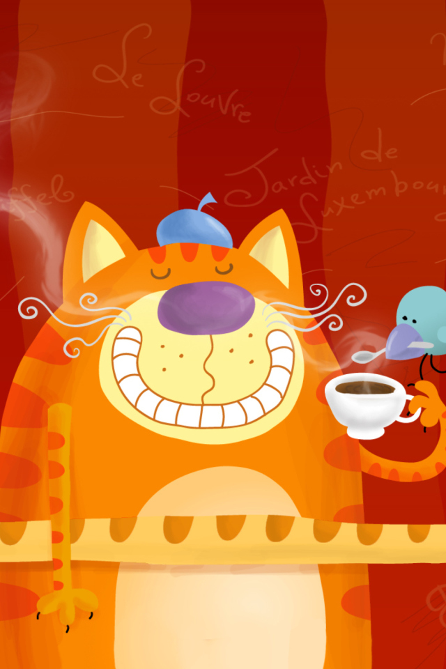 Cats Breakfast wallpaper 640x960
