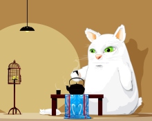 Обои Tea Cat 220x176
