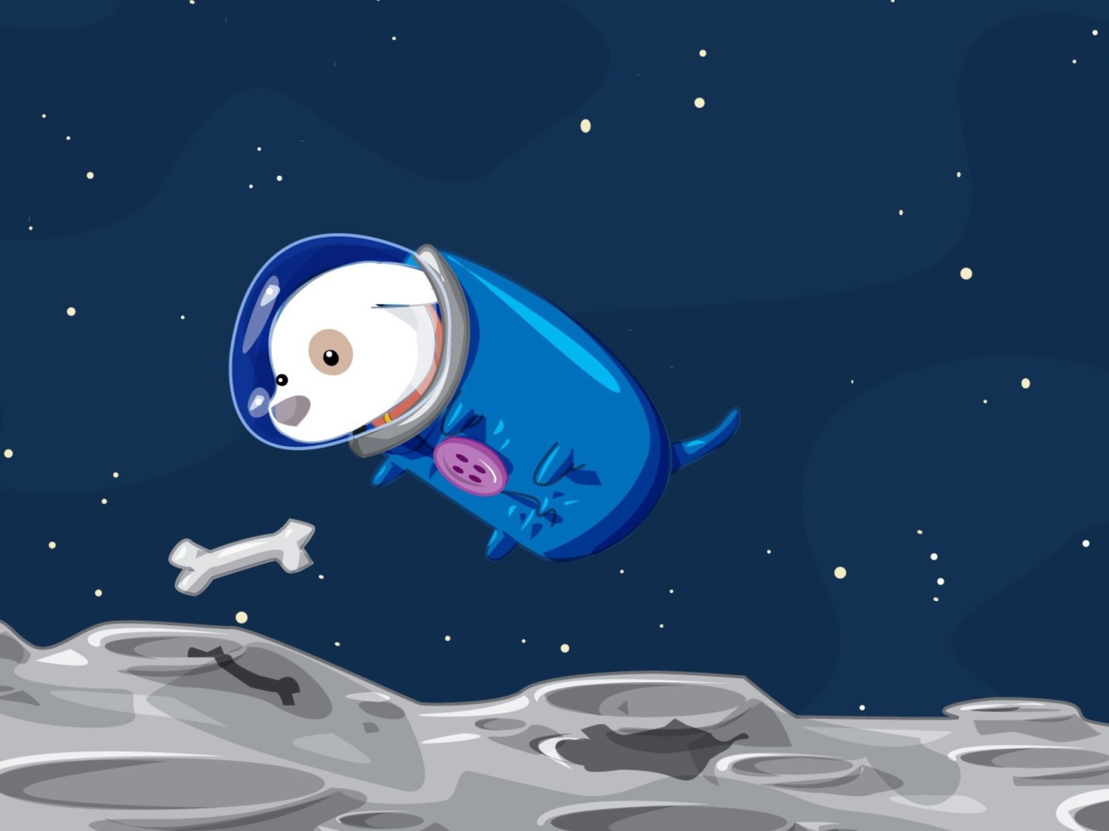 Das Space Dog Wallpaper 1600x1200