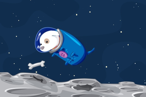 Das Space Dog Wallpaper 480x320