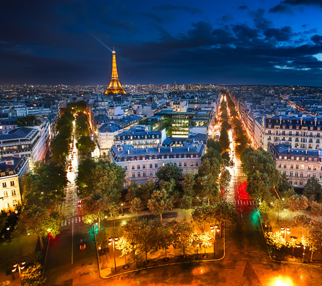 Das City Lights Of Paris Wallpaper 1080x960