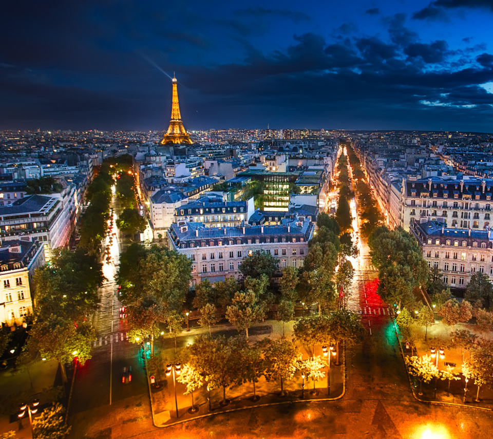 Das City Lights Of Paris Wallpaper 960x854