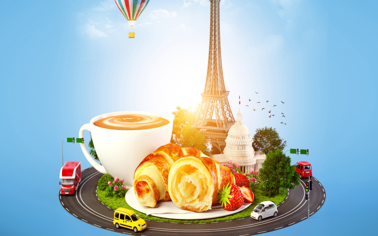 France Breakfast wallpaper 1280x800