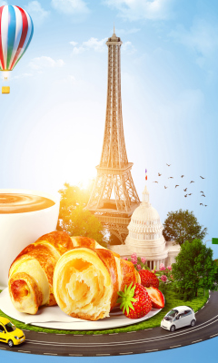 Das France Breakfast Wallpaper 240x400