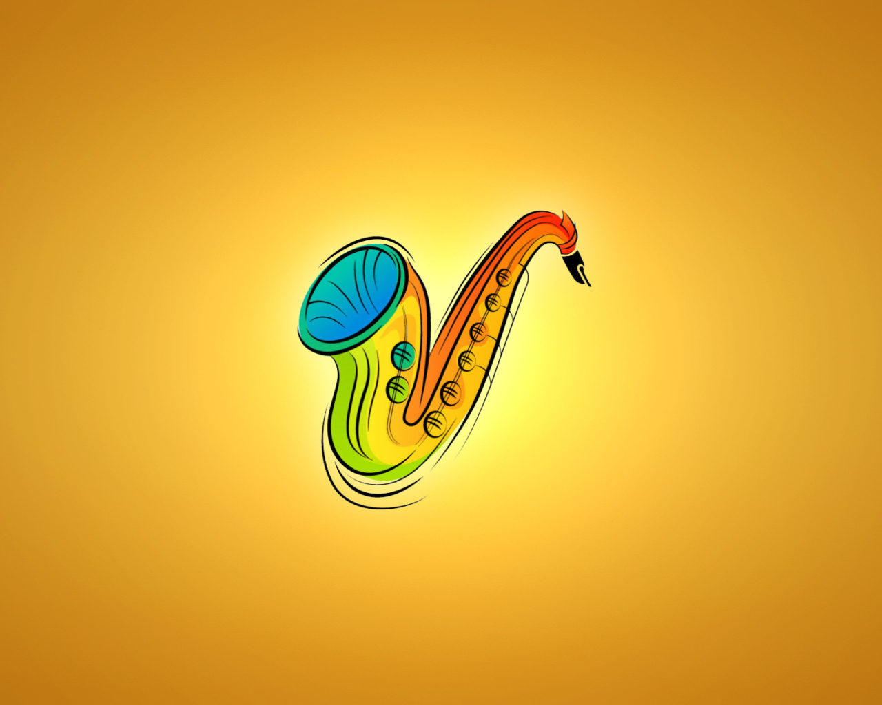Sfondi Yellow Saxophone Illustration 1280x1024