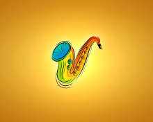 Yellow Saxophone Illustration screenshot #1 220x176