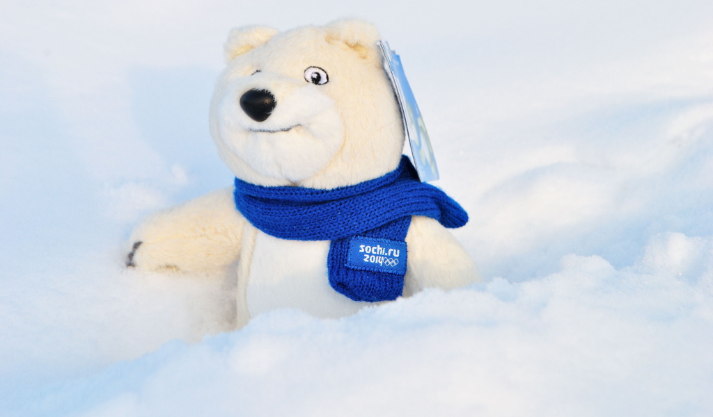 Sfondi Winter Olympics Teddy Bear Sochi 2014 1024x600