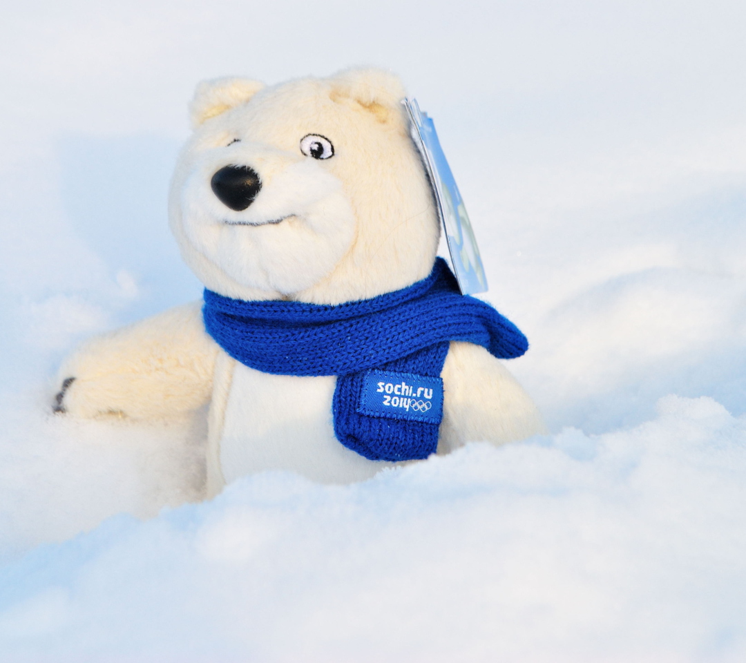 Обои Winter Olympics Teddy Bear Sochi 2014 1080x960