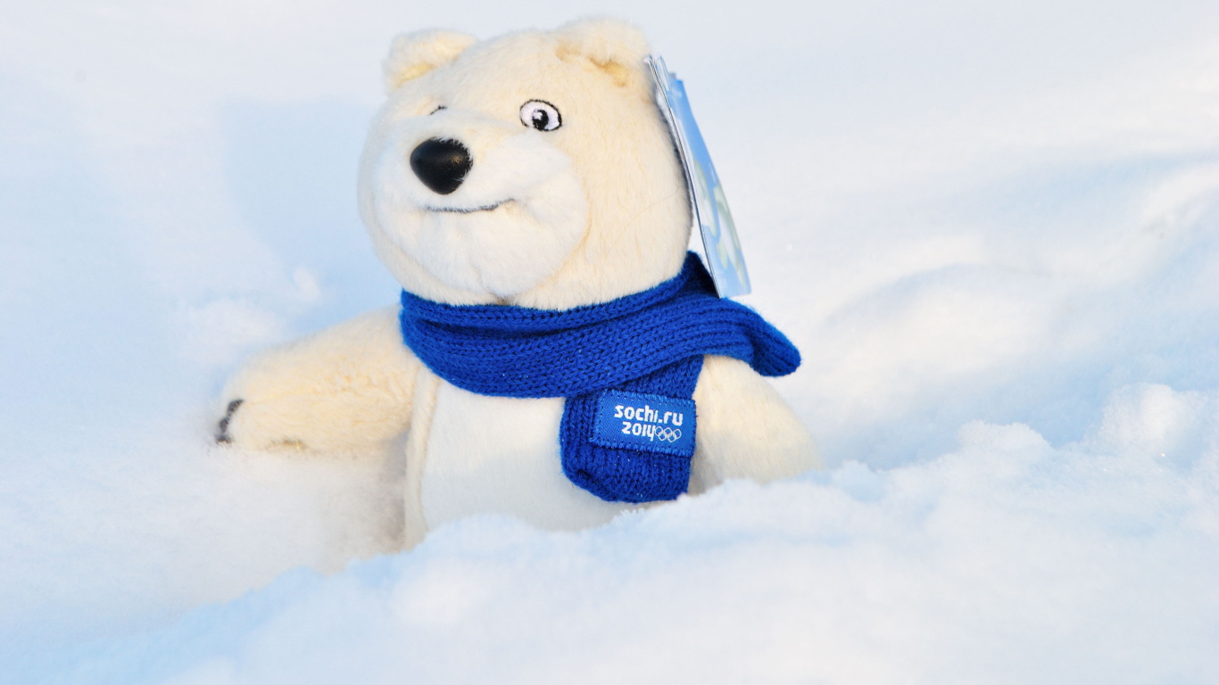 Winter Olympics Teddy Bear Sochi 2014 screenshot #1 1366x768