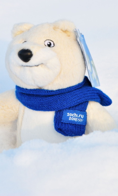 Sfondi Winter Olympics Teddy Bear Sochi 2014 240x400