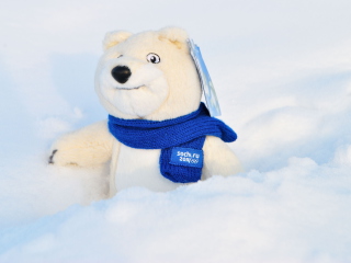 Sfondi Winter Olympics Teddy Bear Sochi 2014 320x240