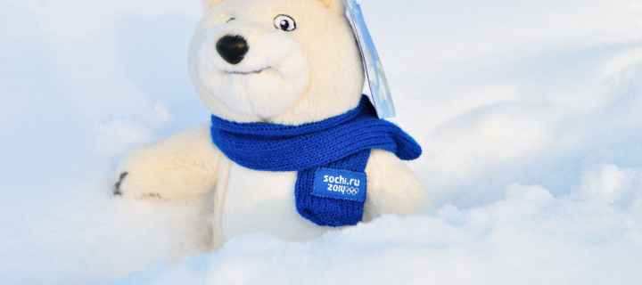 Winter Olympics Teddy Bear Sochi 2014 wallpaper 720x320