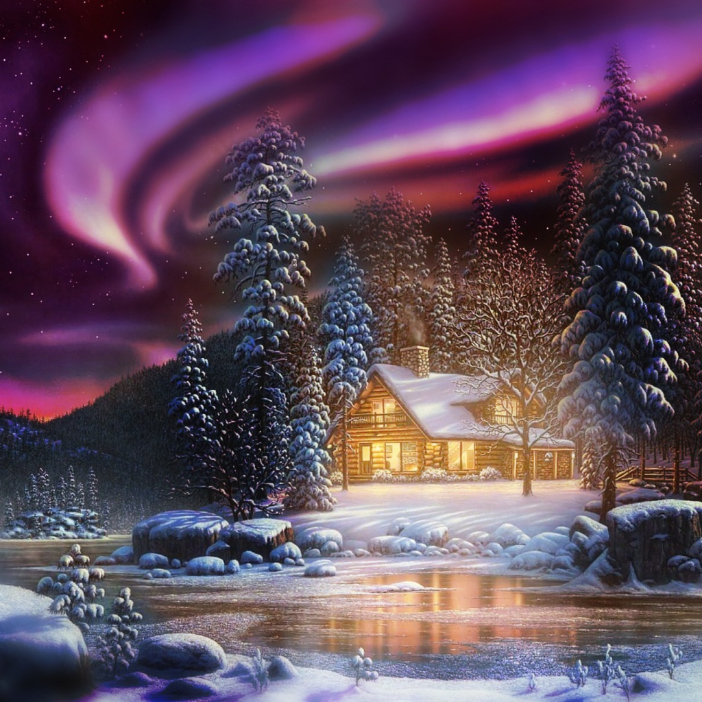 Das Winter Landscape Wallpaper 1024x1024