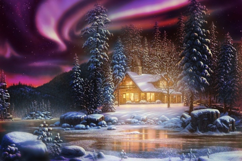 Das Winter Landscape Wallpaper 480x320