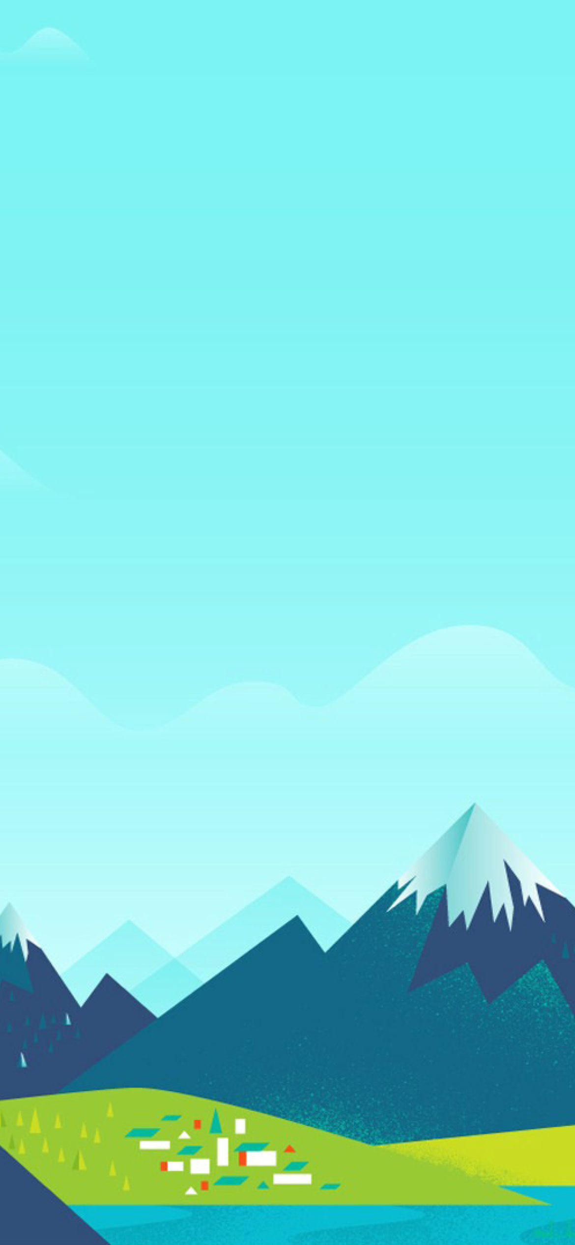 Drawn Mountains wallpaper 1170x2532