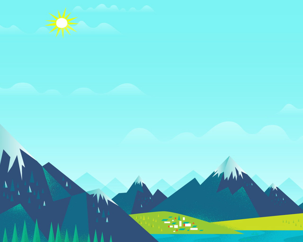 Das Drawn Mountains Wallpaper 1280x1024