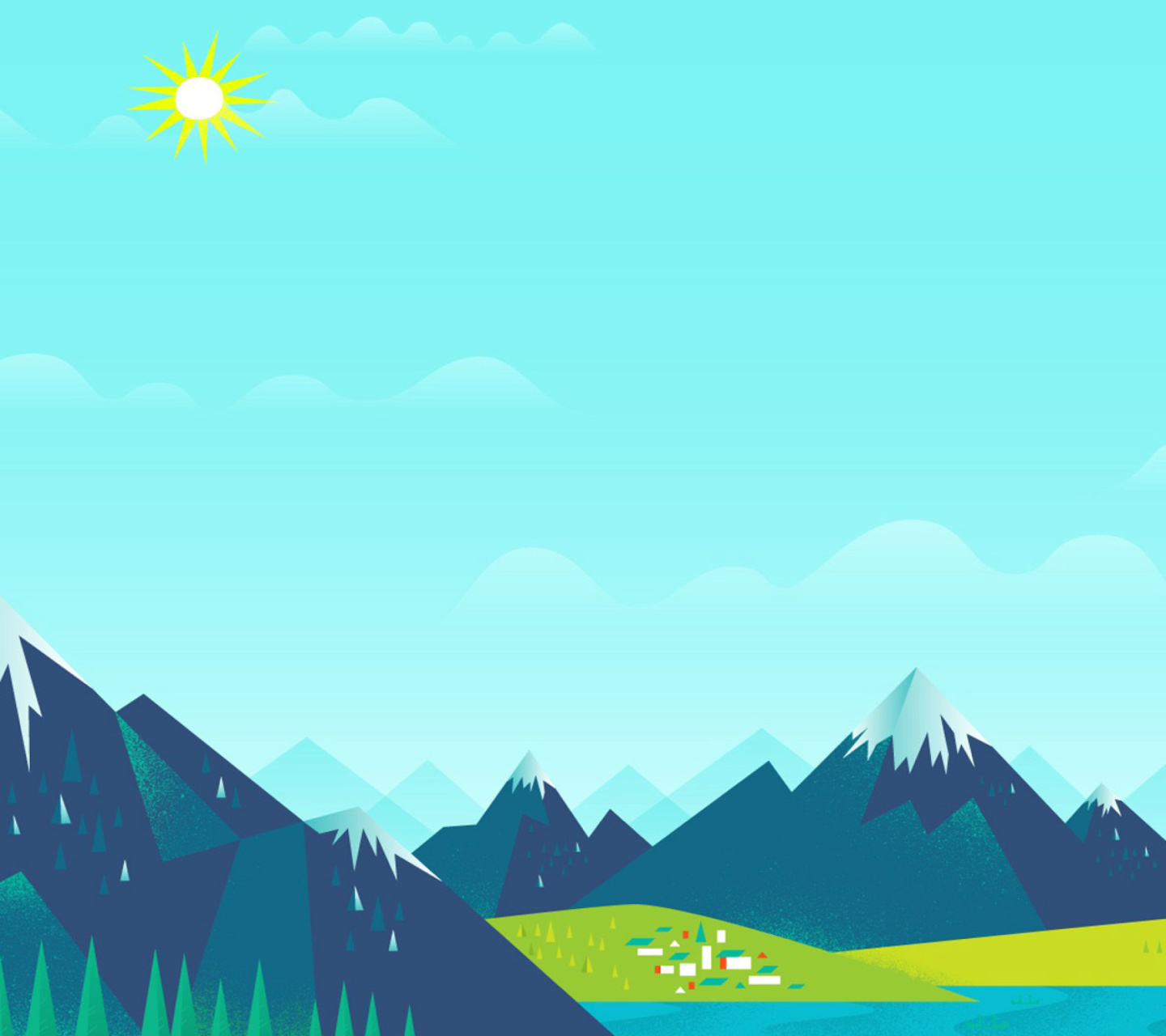 Screenshot №1 pro téma Drawn Mountains 1440x1280