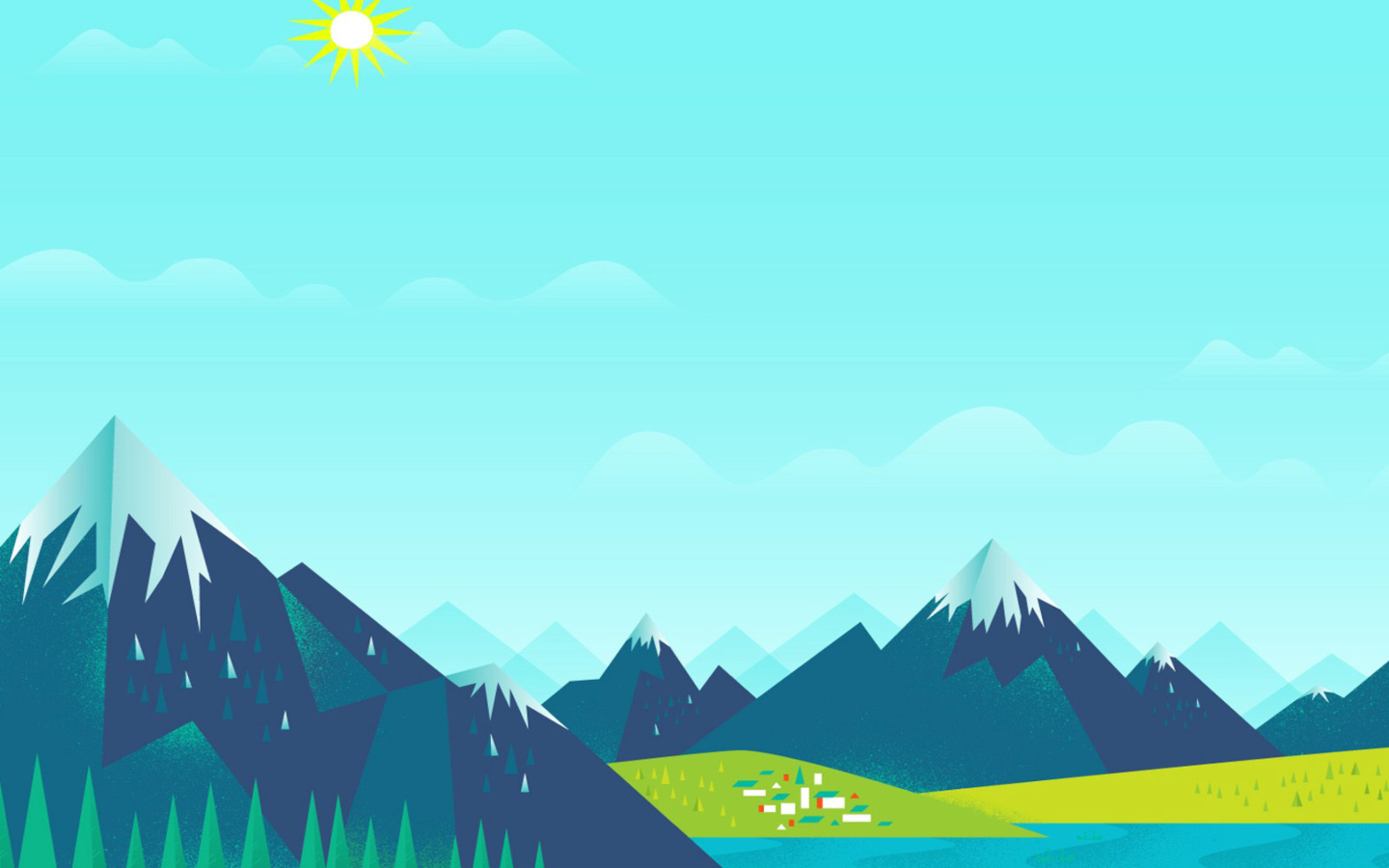 Screenshot №1 pro téma Drawn Mountains 1440x900