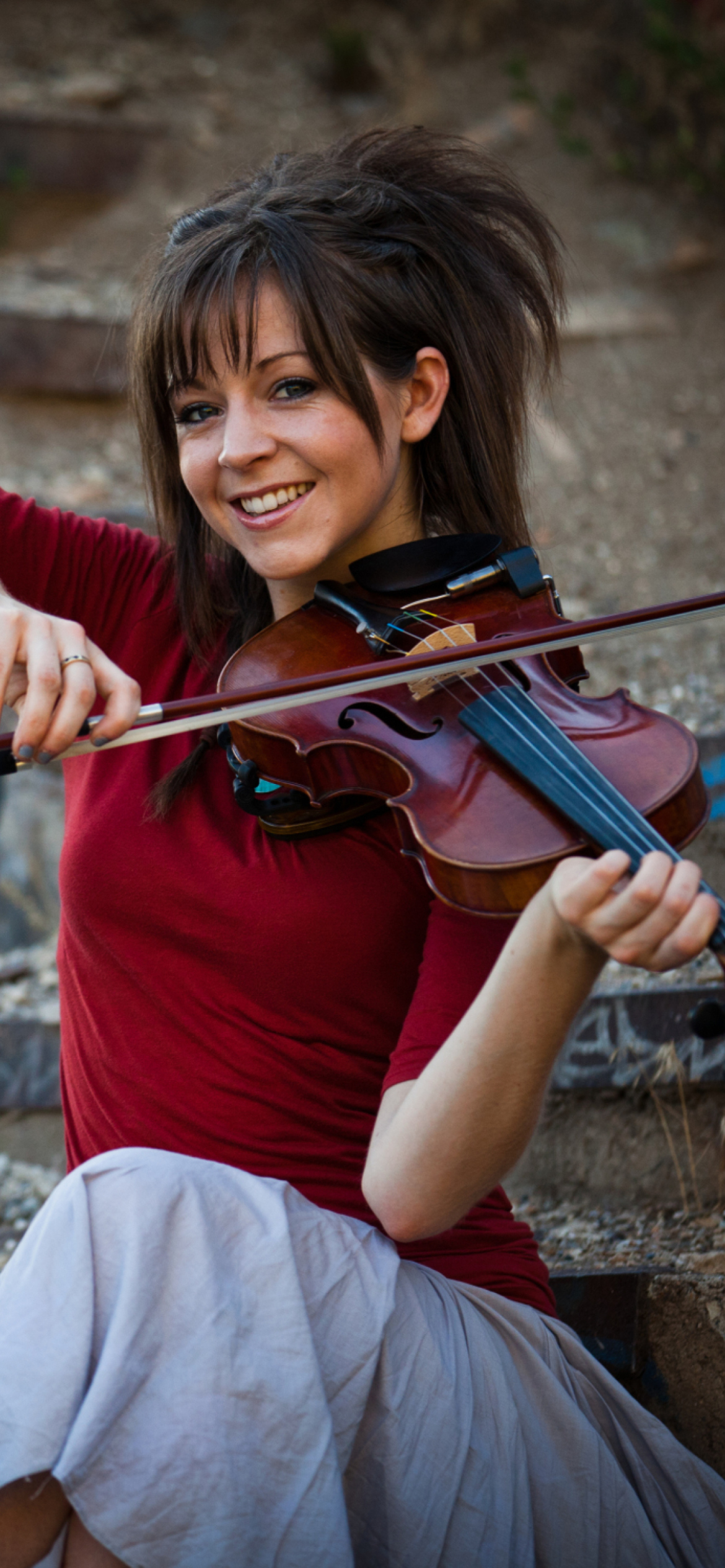 Обои Lindsey Stirling Violin 1170x2532