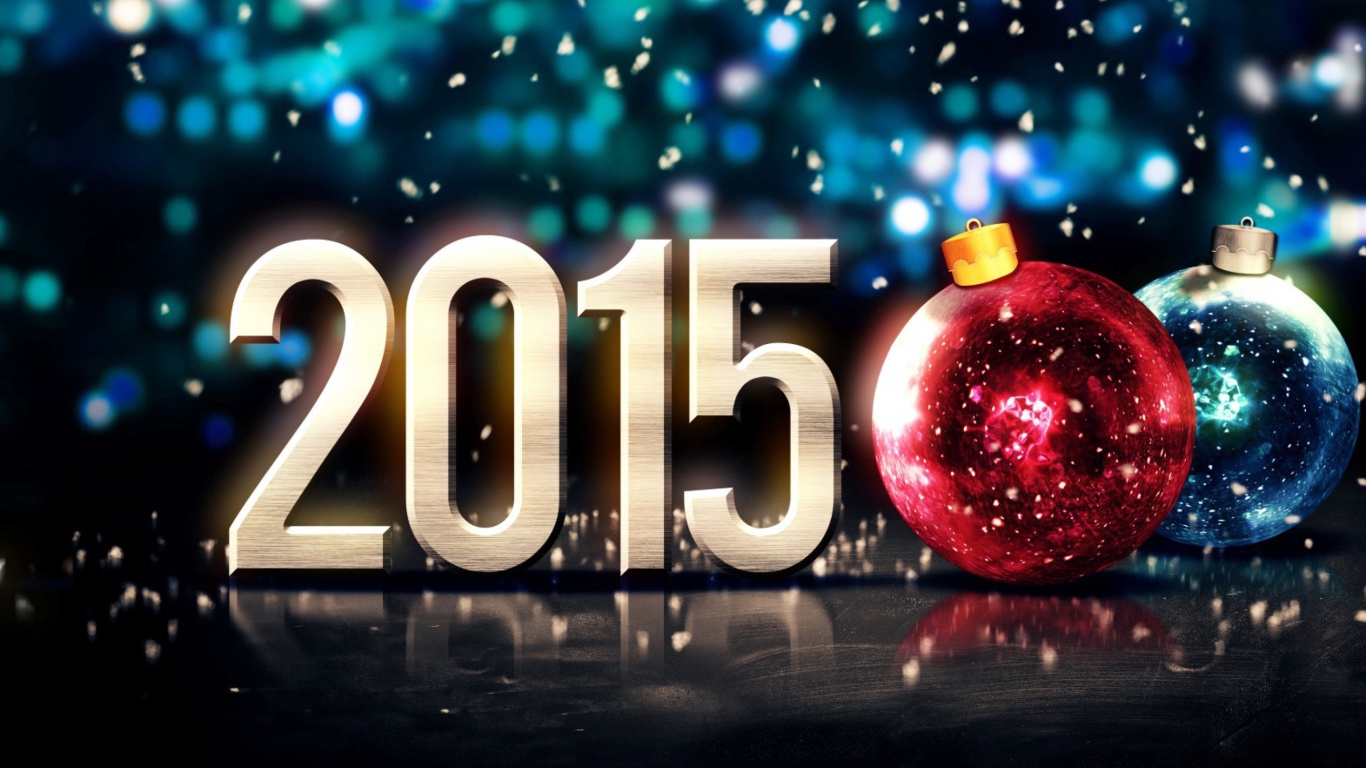 Screenshot №1 pro téma Happy New Year Balls 2015 1366x768