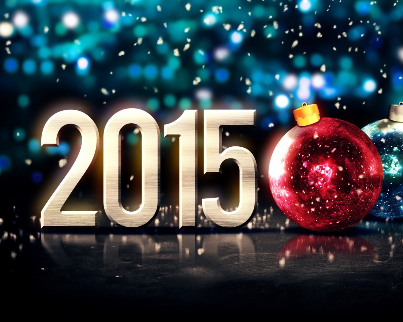 Обои Happy New Year Balls 2015 1600x1280