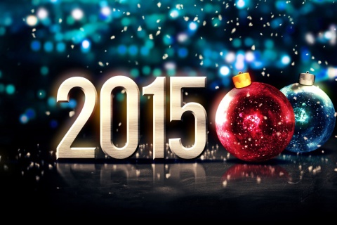 Happy New Year Balls 2015 wallpaper 480x320