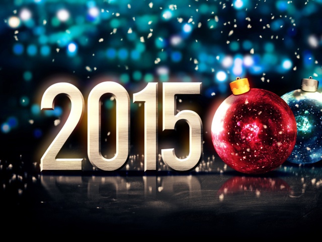 Обои Happy New Year Balls 2015 640x480