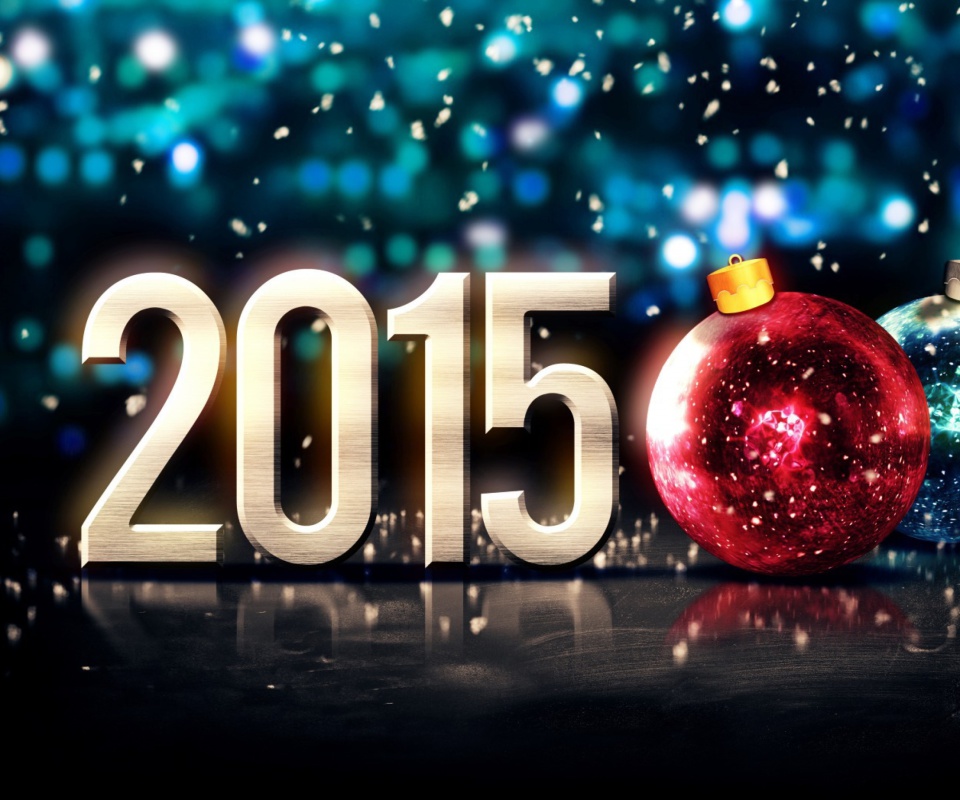 Обои Happy New Year Balls 2015 960x800