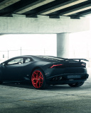 Обои Lamborghini Huracan Black Matte 128x160