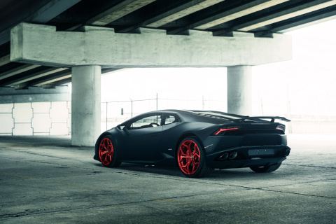 Screenshot №1 pro téma Lamborghini Huracan Black Matte 480x320