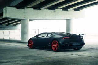 Lamborghini Huracan Black Matte Background for Android, iPhone and iPad
