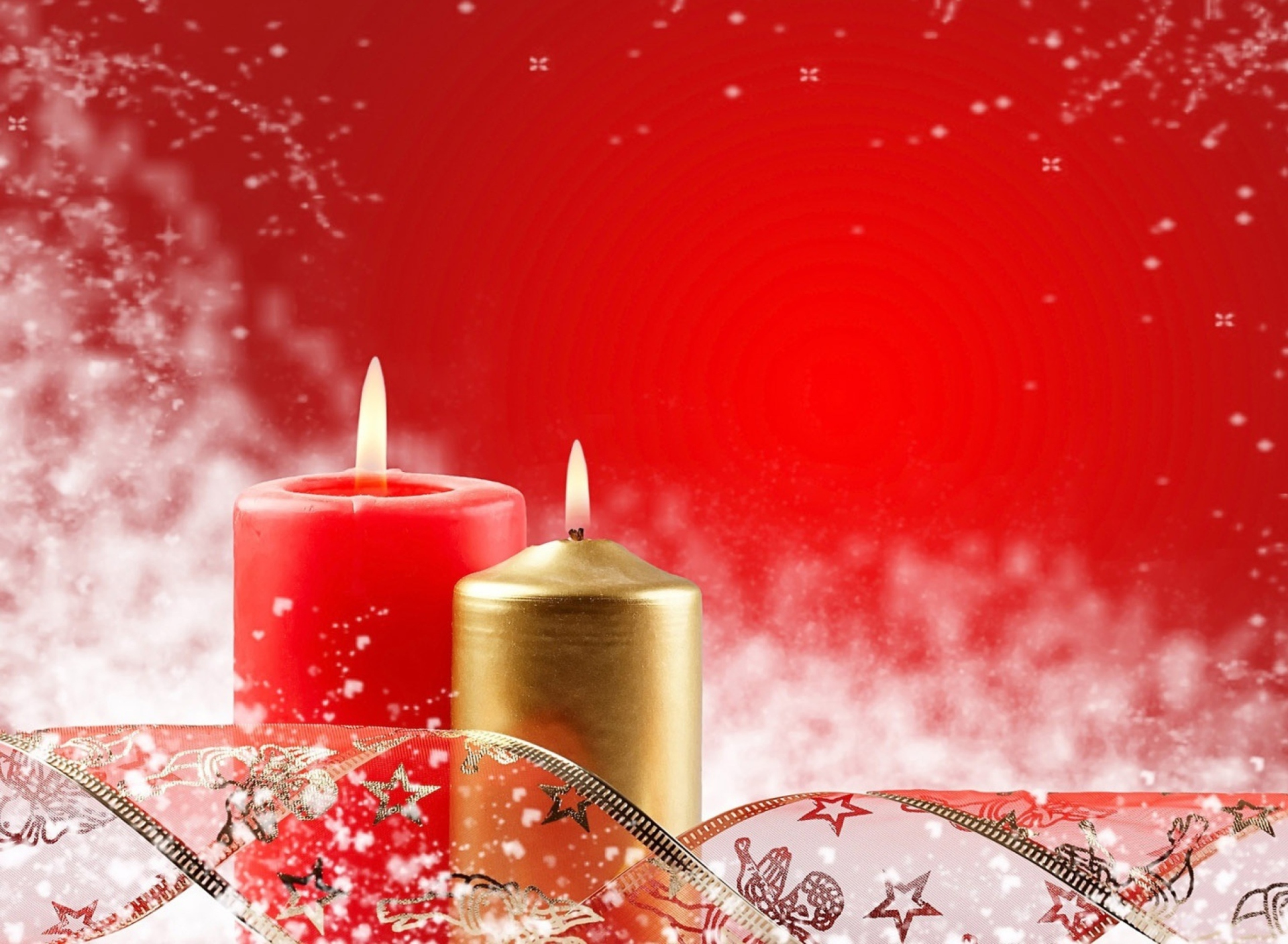 Two Christmas Candles wallpaper 1920x1408
