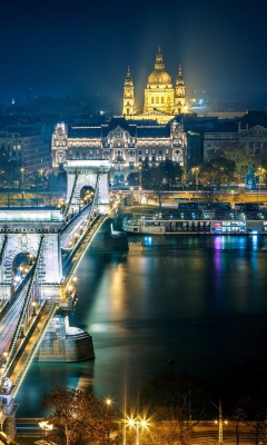 Das Budapest At Night Wallpaper 240x400