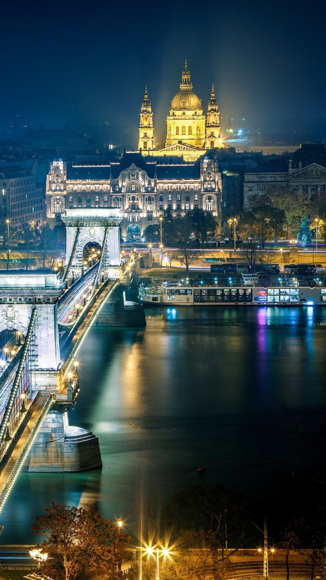 Das Budapest At Night Wallpaper 640x1136