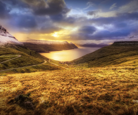 Das Faroe Islands Landscape Wallpaper 480x400