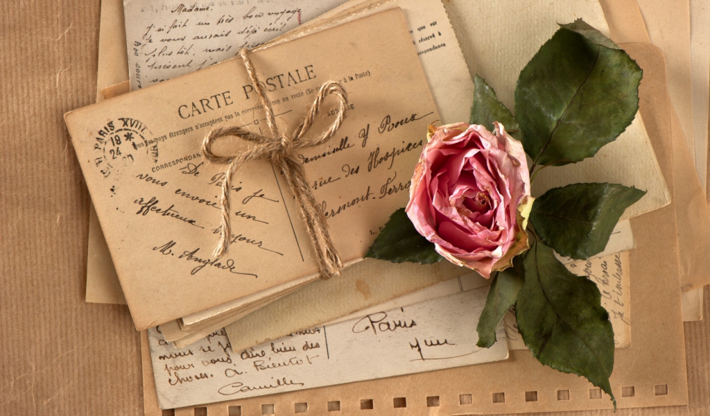 Vintage Love Letters wallpaper 1024x600